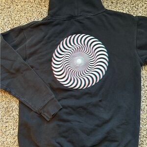 Spitfire The End Vintage Y2K Skateboard Black Swirl Design Hoodie Youth Size XL